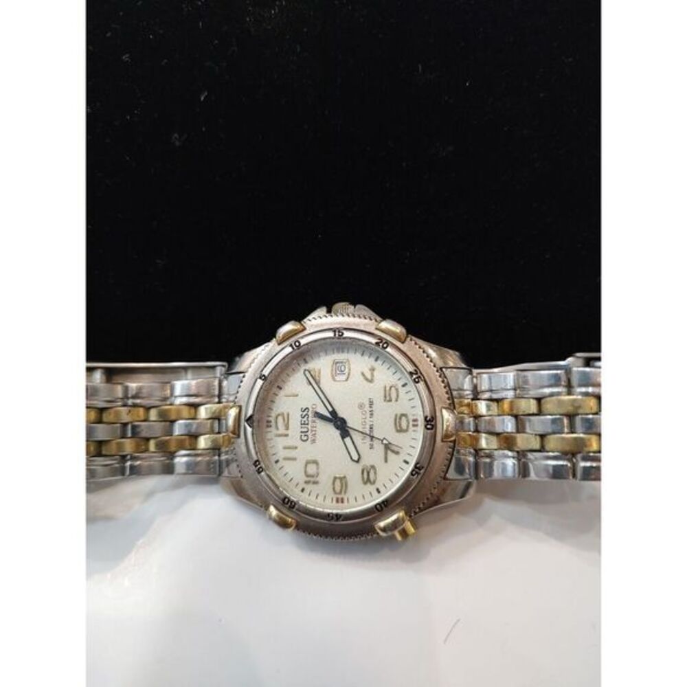 Guess Waterpro Silver And Gold Tone Stainless Steel Watch Y2K